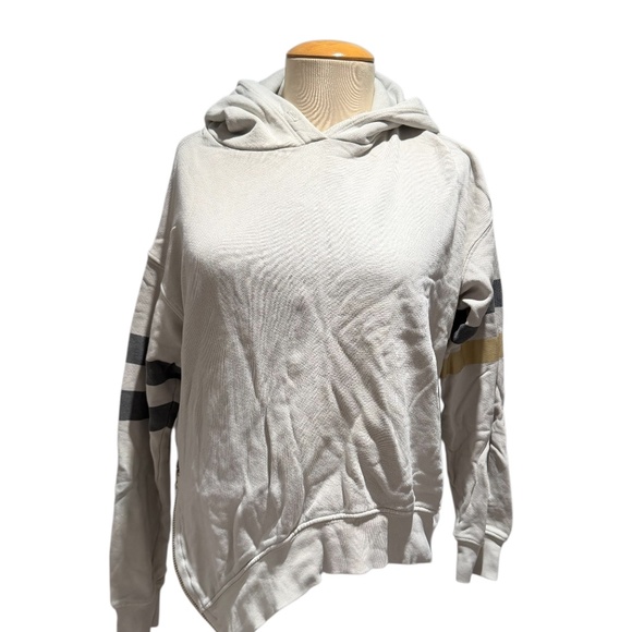 SUNDRY Cream Hoodie Sweatshirt With Unique Design Details - size 0 (xs) - Picture 9 of 10